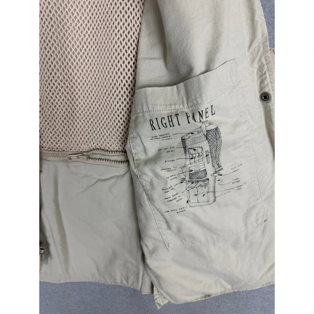 Banana Republic Vintage Photo Journalist Utility Vest Khaki Cotton Mens fits L